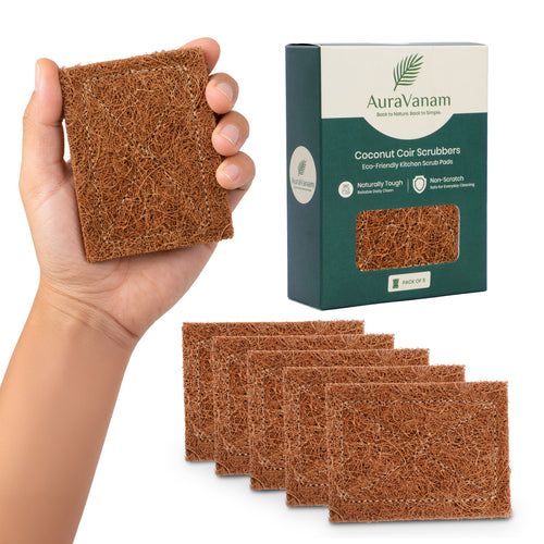 AuraVanam Coconut Scrubber for Dishes