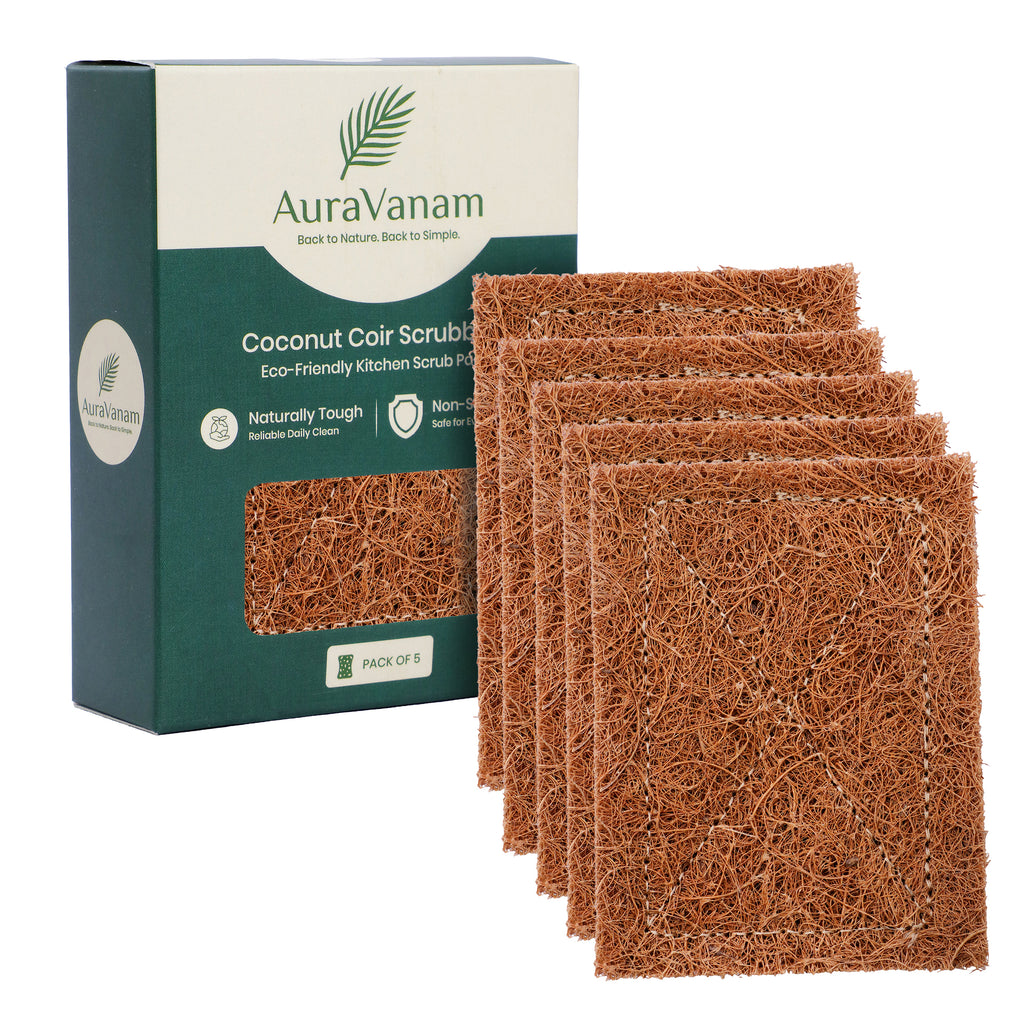 AuraVanam Coconut Scrubber for Dishes